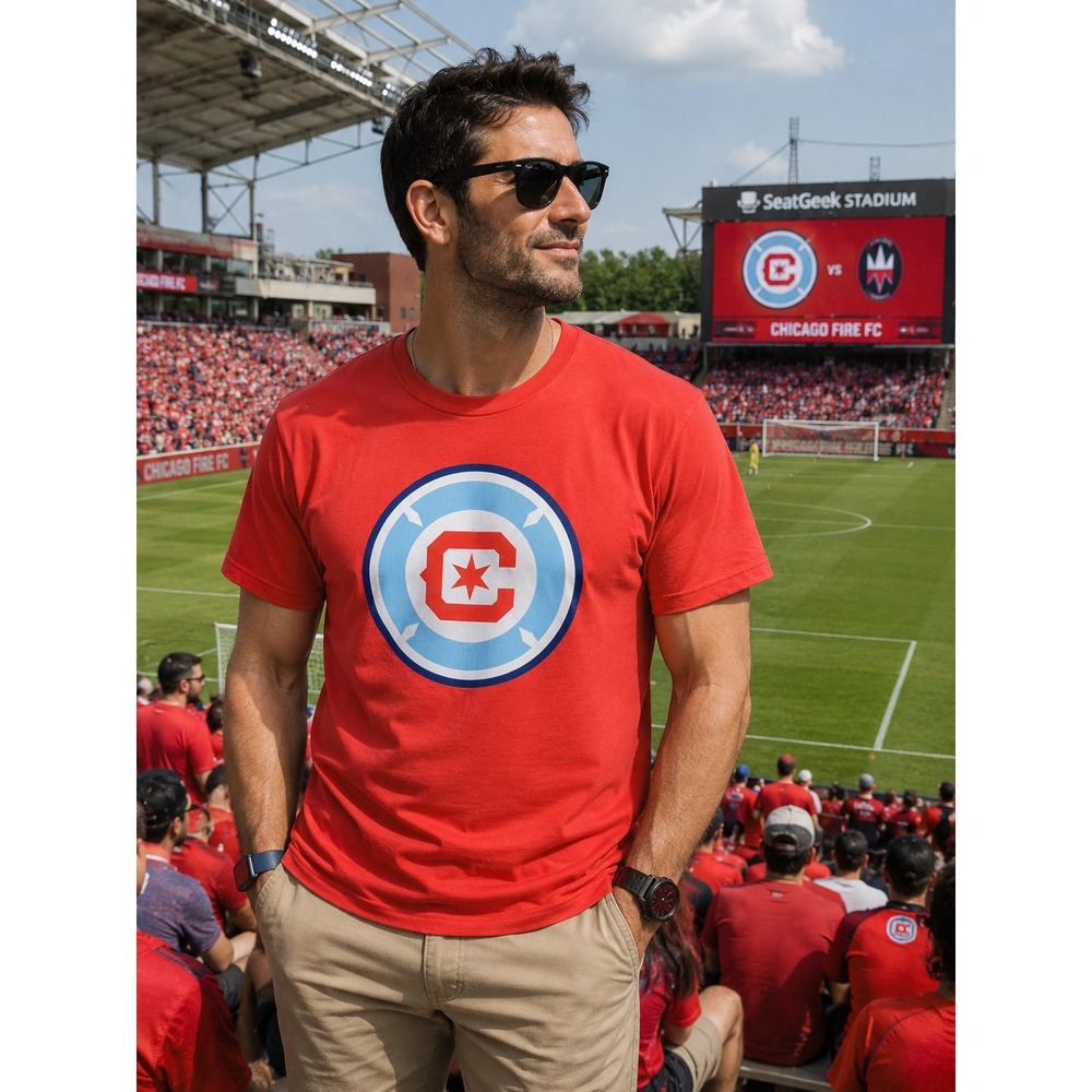 Fanatics Chicago Fire FC T Shirt Red Classic C Star Logo Men's Medium